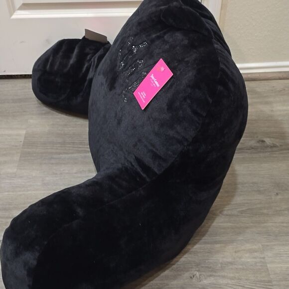 Juicy Couture Home Rhinestone Logo Plush Bed Rest Pillow w/Phone Storage Pocket - Picture 5 of 7